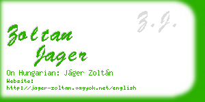 zoltan jager business card