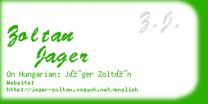 zoltan jager business card